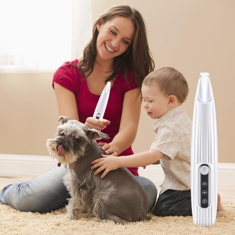 Upgraded Pet Micro Precision Trimmer, New Rechargeable Low Noise Wireless Dog Paw Trimmer, Trimmer with LED Light for Paw Hair, Ears, Face, HIPS & Eyes Grooming Instruments for Cats & Dogs - PawsPlanet Australia