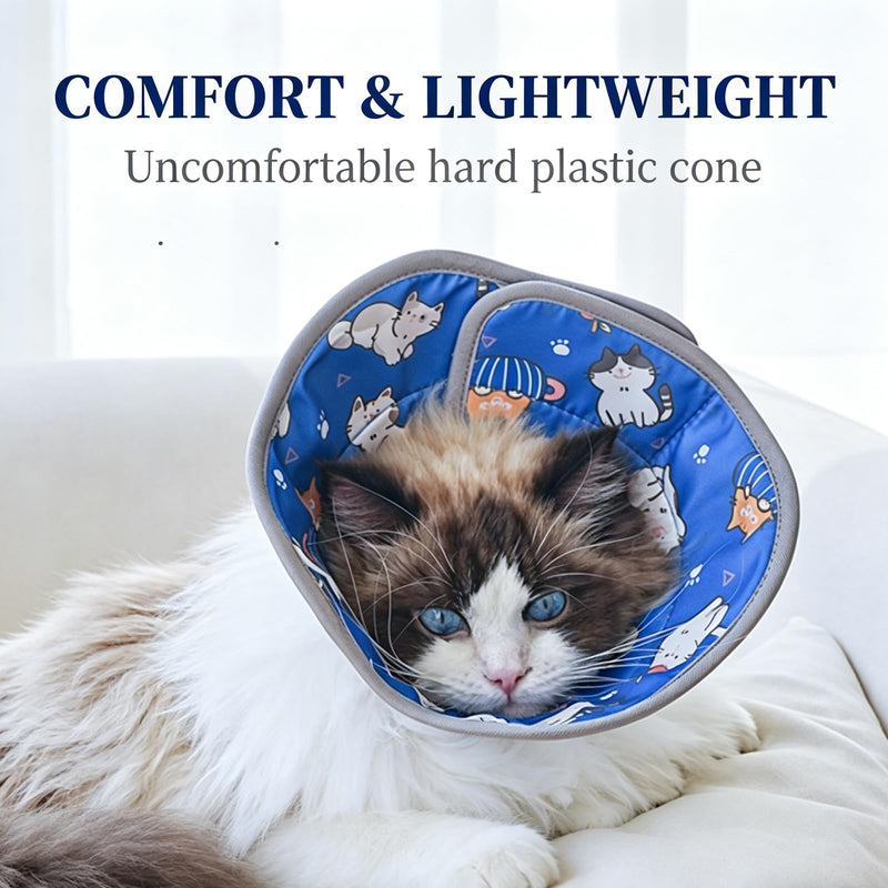 Cat Cone Collar Soft Adjustable,Cat Recovery Collars,Stop Licking After Surgery,Pet Recovery Collar,Suitable for Kittens,Small Dogs,and Puppies(M)