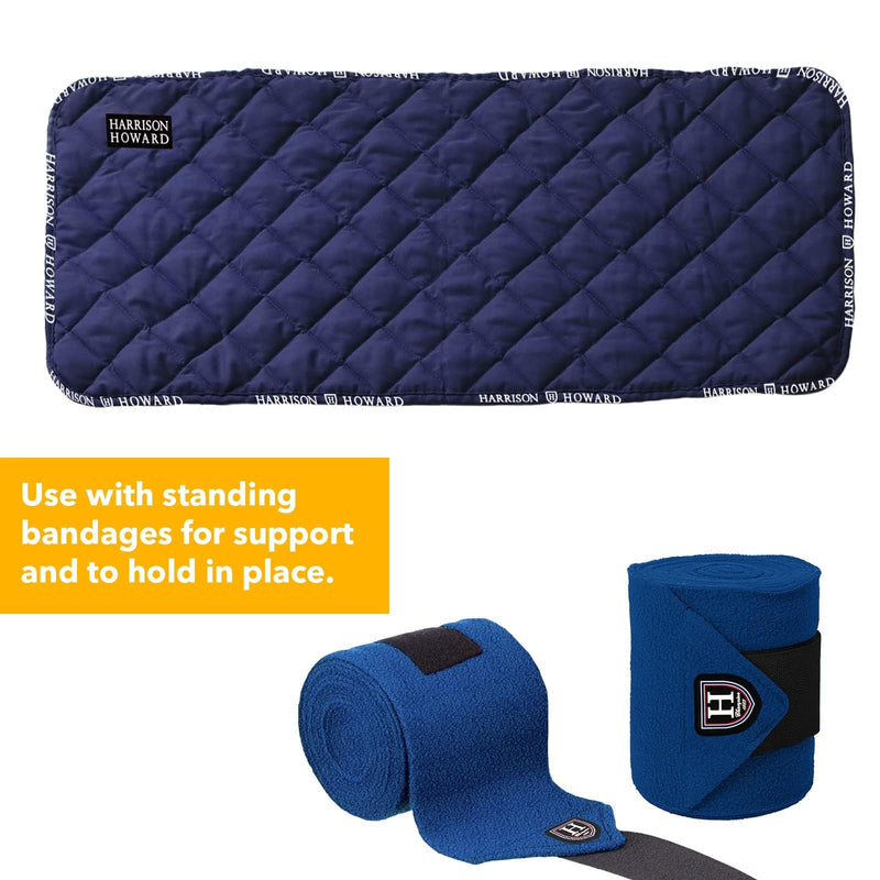 Harrison Howard Medicine-Retaining Shock-Absorbing Pressure Sores Prevention Quilted Leg Wraps for Horse Set of 4-Navy L Large Navy - PawsPlanet Australia