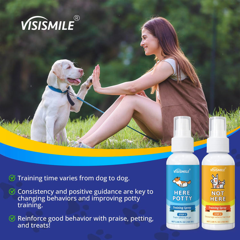 Dog Potty Training Spray Kit: Here Potty Trainer & Not Here Bitter Deterrent Spray - Anti Chew Stop Peeing Urine Marking - Indoor & Outdoor Grass Pad Toilet Spot Odor Repellent for Puppies Dogs - PawsPlanet Australia