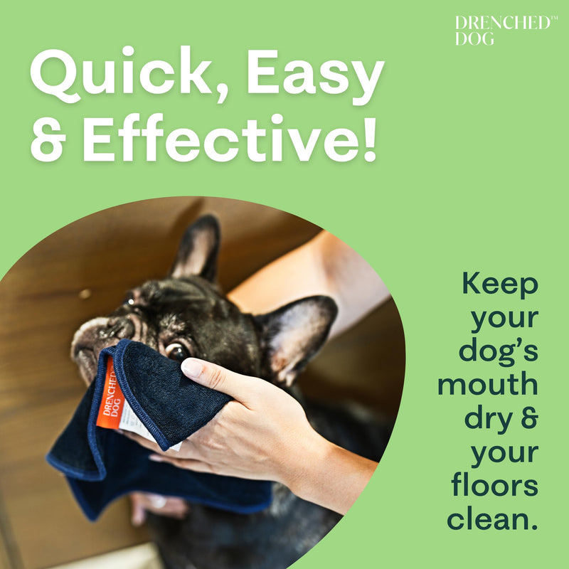 Pet Towel for Drying Dogs Face and Mouth – Ultra-Soft Microfiber, Super Absorbent, Quick Dry and Machine Washable, Must Have for Pets Drool, Spill, Dirt, Eye – Hand Size, Blue, 7.8x12.5in - PawsPlanet Australia