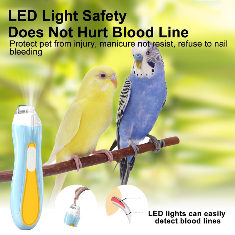 Bird Nail Grinder,Bird Nail Trimmer,Bird Beak Trimmer with LED Lights,Electric Bird Beak Grinding Stone,with 6 Grinders Adjustable Speed,for Budgies,Parakeets,Conure,Cockatiels,Lovebirds,Finches. - PawsPlanet Australia