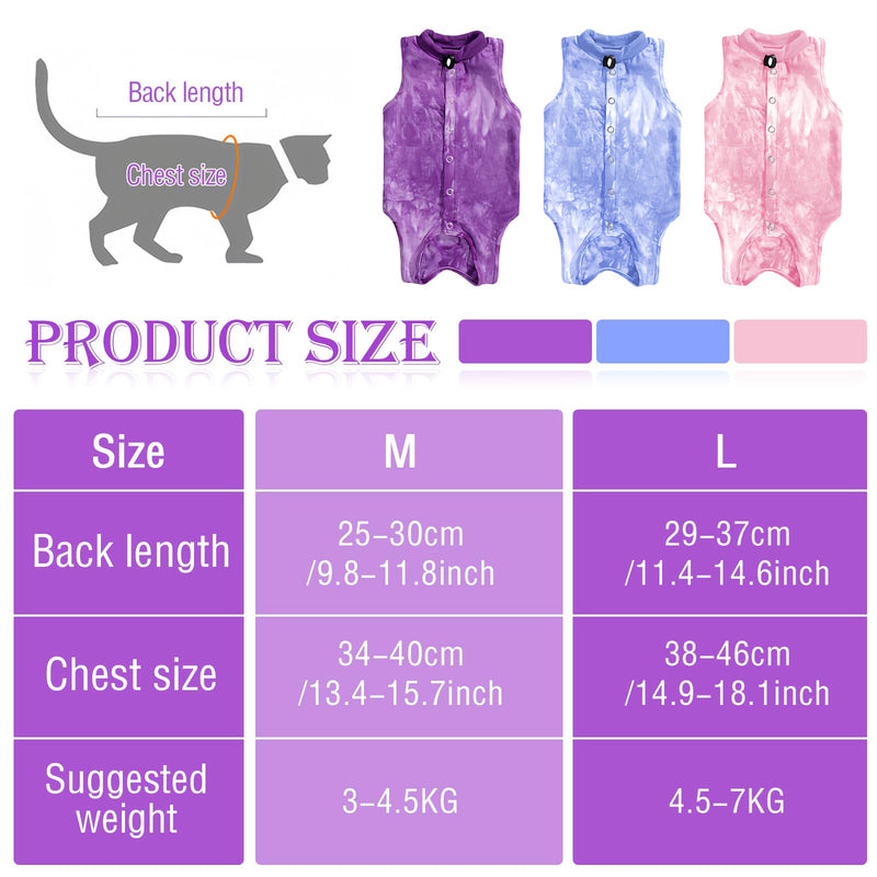 Cat Bodysuit After Surgery Castration Cat, Cat Surgical Recovery Suit, Cat Clothing Anti-Leaking Recovery Suit Cat Medical Cat Suit, Cone E Collar Alternative (Pink, M) pink
