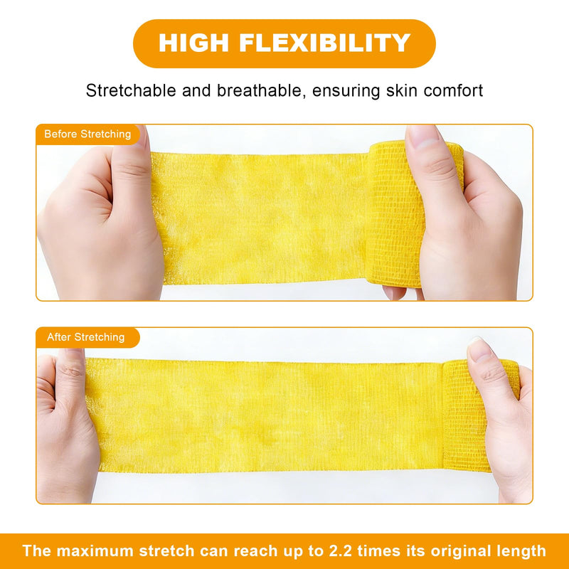 12 Rolls Self-Adhesive Bandage for First Aid, Fixation Bandage for Dogs, Horses and Pets, Elastic Sports Bandage, Adhesive Bandage for Animal Care