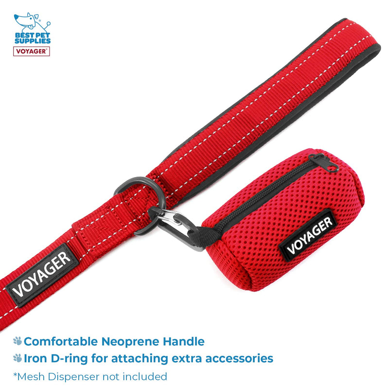Voyager Step-in Air All Weather Mesh Harness and Reflective Dog 5 ft Leash Combo with Neoprene Handle, for Small, Medium and Large Breed Puppies by Best Pet Supplies - Leash Harness (Red), S