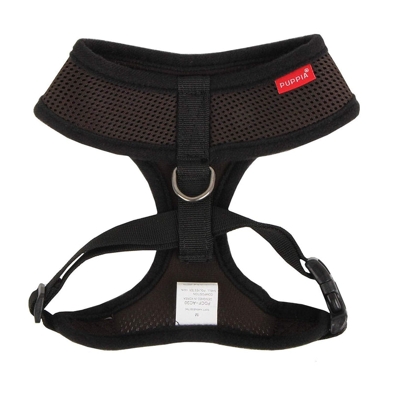 Puppia Soft Dog Harness No Choke Over-The-Head Triple Layered Breathable Mesh Adjustable Chest Belt and Quick-Release Buckle, Brown, Medium - PawsPlanet Australia