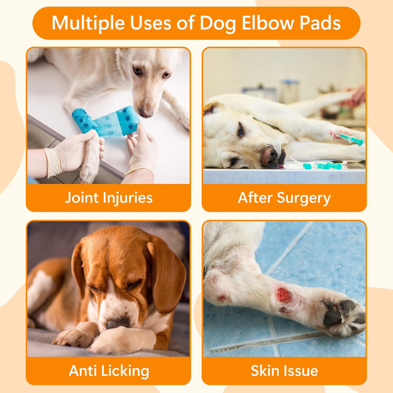 Dog Elbow Protector for Calluses, Adjustable Dog Elbow Pads Leg Sleeve to Prevent Licking Biting on Joints, Breathable Dogs Front Leg Brace Wound Cover for Small Medium Large Dogs Beige Sushi L