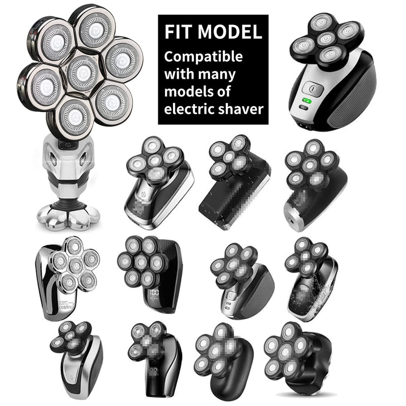 7 Blades Head Shaver Replacement Heads Electric Shaver Universal Replacement Blade Head Electric Razor for Men (7D Silvery) 7D Silvery - PawsPlanet Australia