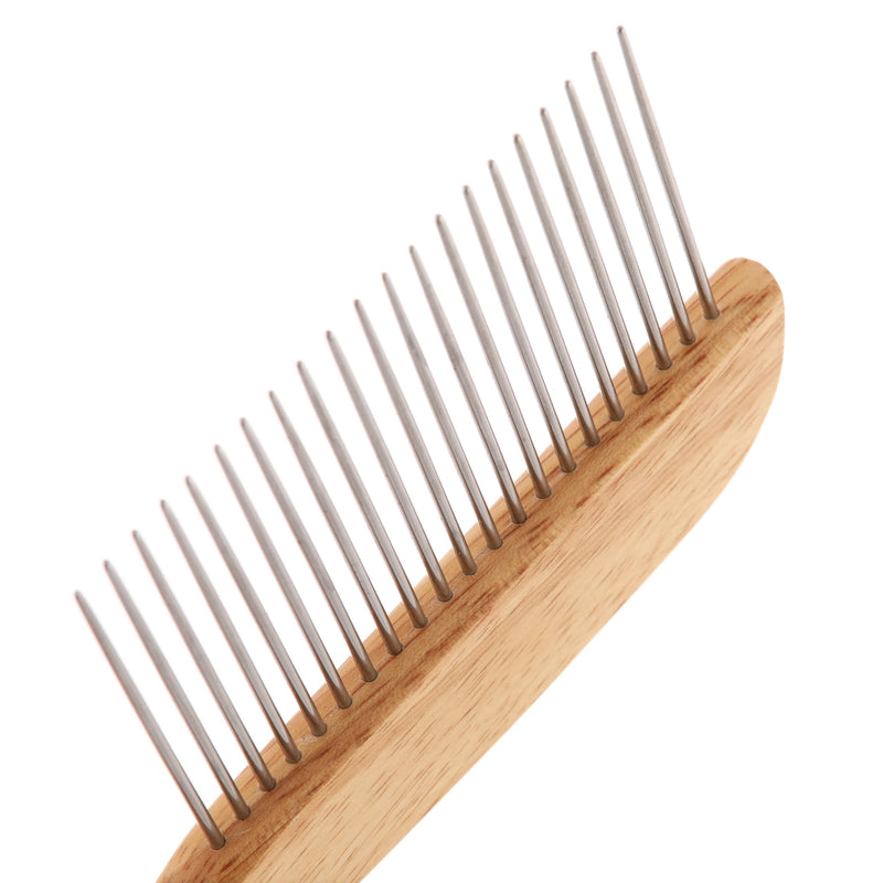 GROOM PROFESSIONAL Wooden Dog Comb - X-Large Pins - Designed for Poodle Coats - Long Enough for All Coats - 6.5cm Pins - For General or Professional Grooming