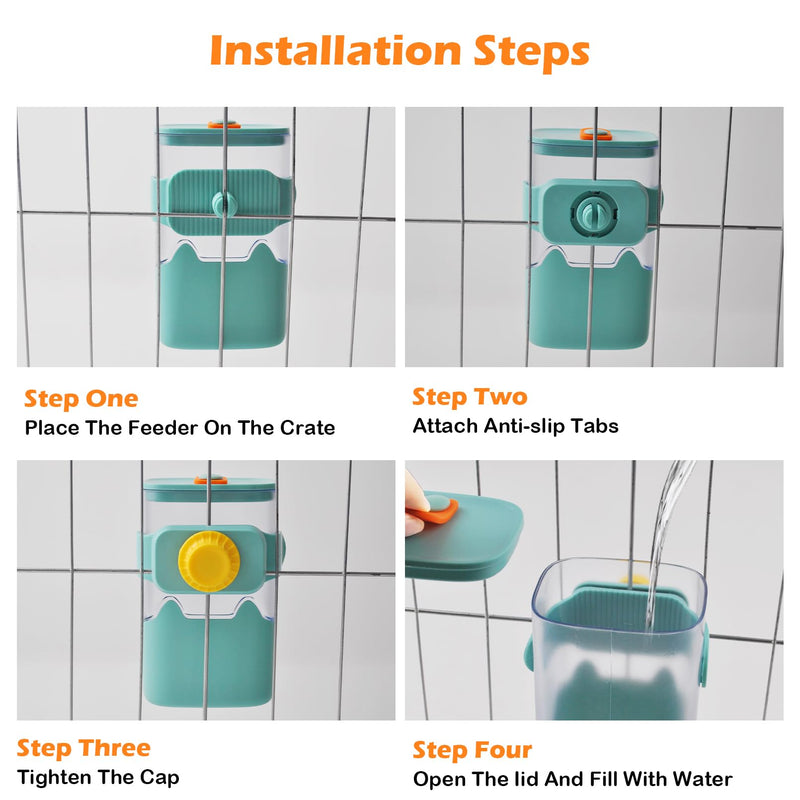Water Bottle for Rabbits No Drip,Small Animal Leak Proof Water Bottle for Cage Crate,23 oz Pet Hanging Water Dispenser for Bunny Guinea Pig Chinchilla Ferret Squirrel Hedgehog(Green) - PawsPlanet Australia
