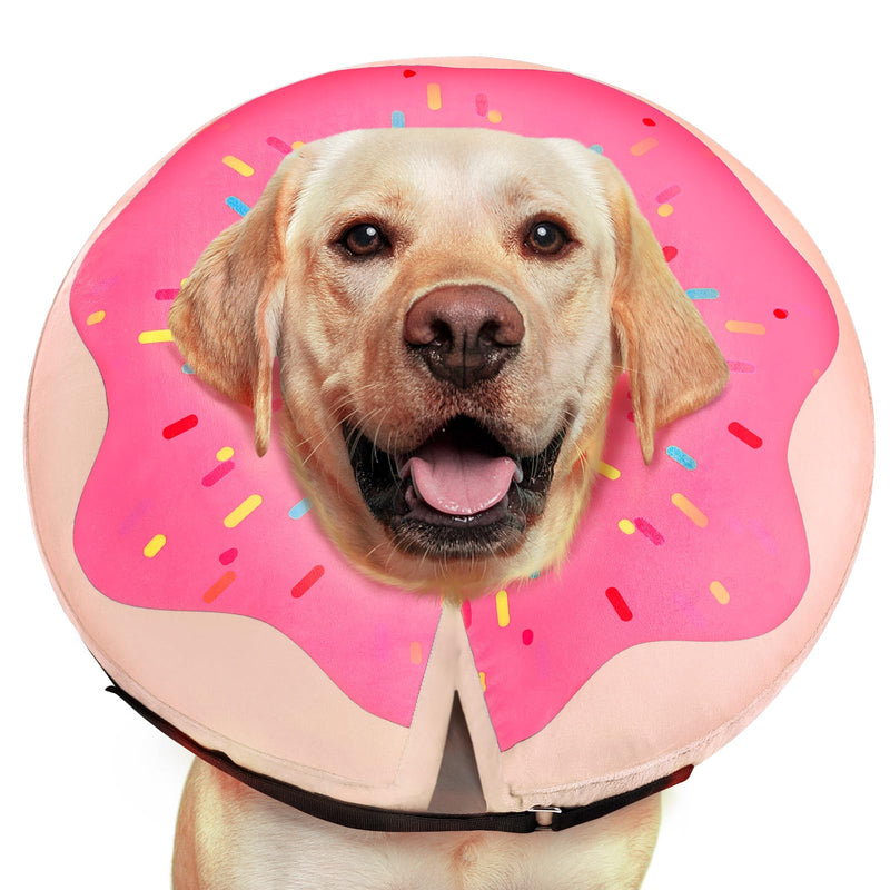 Gimars Dog Collar Leak Protection Large After Surgery, Neck Circumference 14-18 inch, Soft Donut Shaped Dog Collar, Alternative to E-Collar and Elizabethan Collar for Large Dogs pink L (neck circumference 35.6‚Äì45.7 cm)