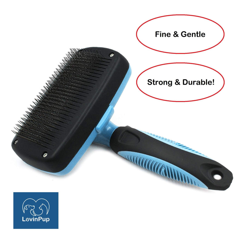 Dog Slicker Brush, Self Cleaning, Shedding and Grooming Tool for Pets, Best Dog Brush with Easily Retractable Bristles to Remove Hair Instantly - PawsPlanet Australia