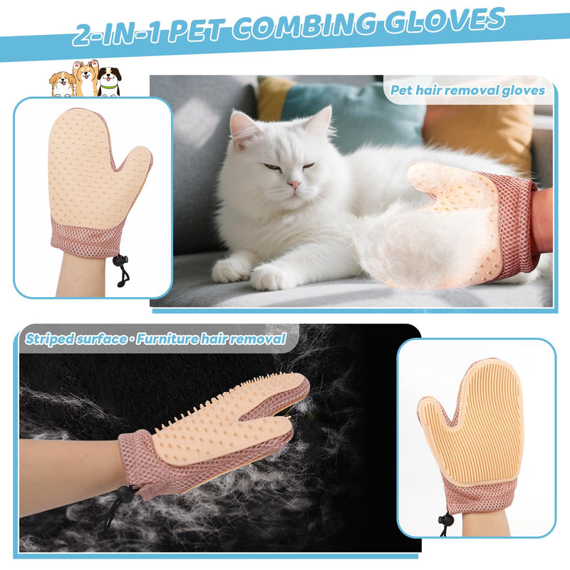 Pet Steam Brush for Dog & Cat – 3-in-1 Spray Hair Removal Comb for Shedding & Grooming, Softens Fur & Reduces Static – Water Brush for Long & Short Coats, Bath-Hating Pets, Includes Waterless Shampoo 7.6″-124ML