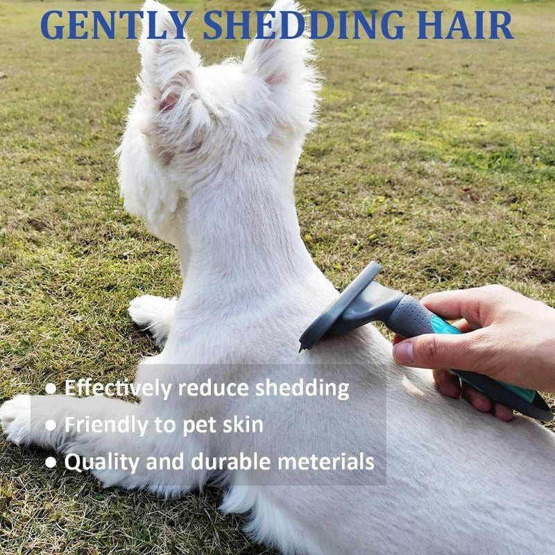 Dog Brush for Shedding Short Haired Dogs, Undercoat Deshedding Tool Set, Gently and Effectively Remove Loose Hair and Reduce Shedding, Includes a Brush and a Double-sided Silicone Glove - PawsPlanet Australia