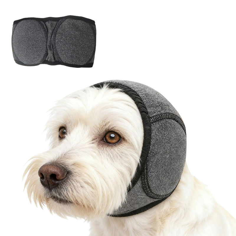 Dog Ear Defenders,Adjustable Dog Ear Muffs Noise Protection,Comfort Pet Ear Protectors,Waterproof Pet Snood Ear Covers for Anxiety Relief,Swimming,Grooming Thunder Fireworks(Gray, S)