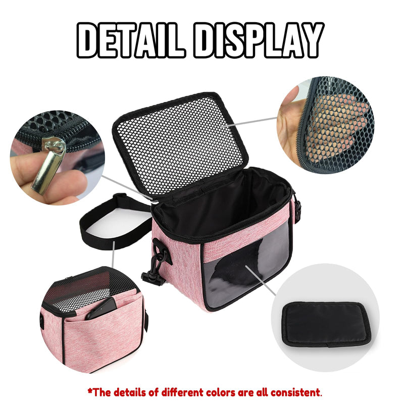 Small Pet Carrier Bag - Single - Shoulder Outdoor Carrier for Hamsters, Sugar Gliders & Flying Squirrels Portable Small Pet Travel Bag (Pink) Pink - PawsPlanet Australia