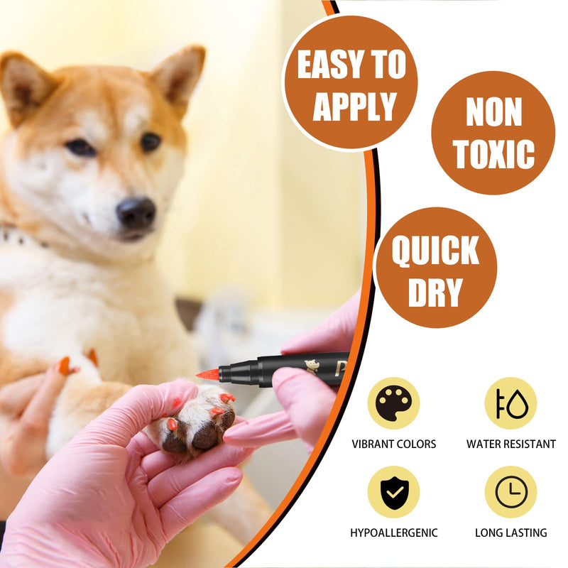 9 Colors Dog Nail Polish Pens Quick Dry, Dog Safe Nail Polish, Easy to Apply, Non Toxic, Paint for Paws, DIY Puppy Nails 9 Pcs - PawsPlanet Australia