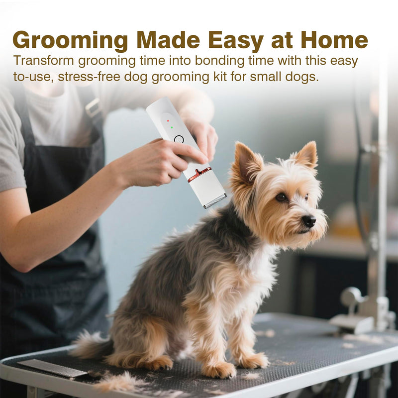 2025 New Petium 4-in-1 Dog Grooming Clippers Kit-Quiet Dog Nail Grinder & Paw Trimmer,Low Noise Cordless Pet Shaver for Small Dogs & Cats,USB-Rechargeable, 6 Guide Combs - PawsPlanet Australia
