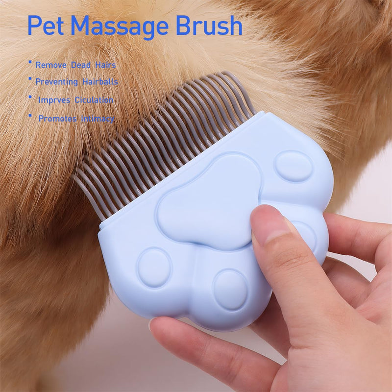 Cat Comb Pet Short Long Hair Removal Massaging Shell Comb Soft Deshedding Brush Grooming And Shedding Matted Fur Remover Massage Dematting Tool For Dog Puppy Rabbit(Grey) Grey