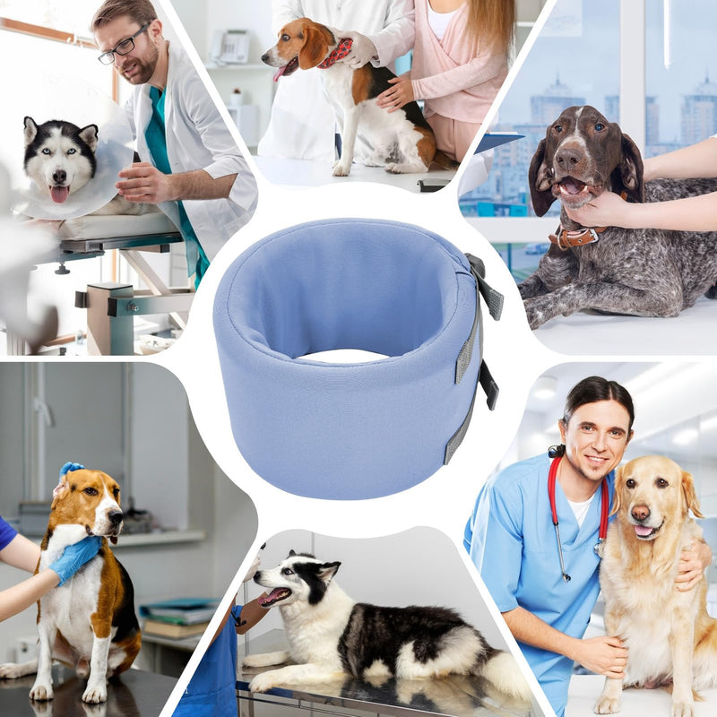 Dog Collar for Dogs to Prevent Licks, Adjustable Protective Shield, Dog Support - For Use in Veterinary Medical Clinics, for Puppies, Cats, Medium and blue M