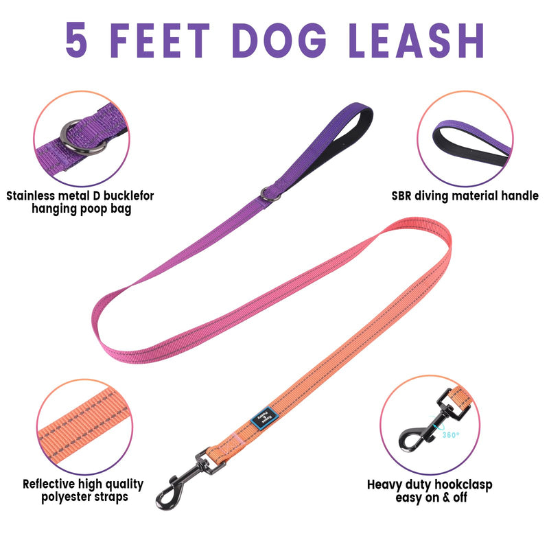 Roses&Poetry Small Dog Harness and Leash Set, No Pull Dog Harness Adjustable Reflective, Dog Halter Harnesses Comfort Padded Handle, Pet Harness for Training Outdoor Walking（Mistyrose-S S Mistyrose - PawsPlanet Australia