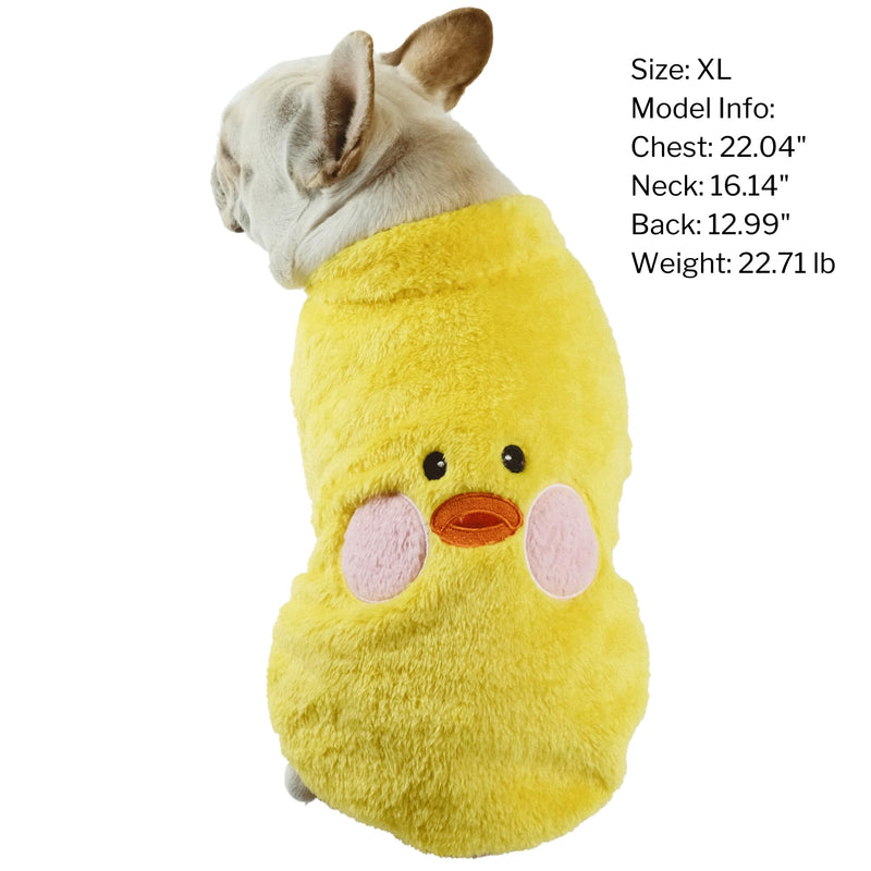 French Bulldog Clothes Coral Fleece Puppy Sweaters for Small Dogs Girl Boy, Cute Duck Dog Coat Dog Clothes for Small Dogs Winter, English Bulldog Retriever (L) Large - PawsPlanet Australia