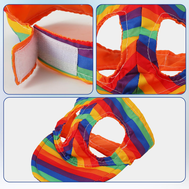 Dog Sun Hat with Ear Holes, Rainbow Dog Baseball Cap Adjustable Pet Visor for Summer Breathable All Season Outdoor Protection Gear for Small Medium Large Cat Puppy (S) S - PawsPlanet Australia