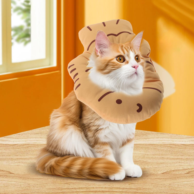PRETYZOOM Soft Elizabethan-Style Neck Brace for Cats and Small Dogs, Adjustable, Made of Polyester, Protective Cone, Prevents Licking, Aids in Post-Surgery Recovery