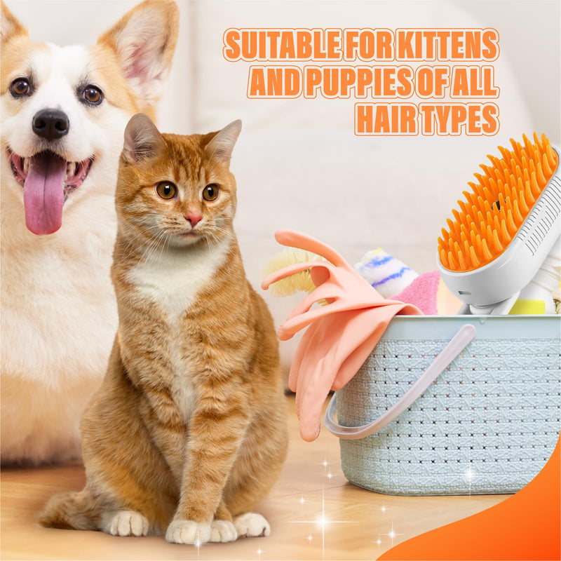 3 in 1 Cat Steam Brush, Rechargeable Steam Pet Brush for Dog,Cat and other pet Anti-Static, Cleaning, Shedding & Combing All In One 1 Count (Pack of 1) - PawsPlanet Australia