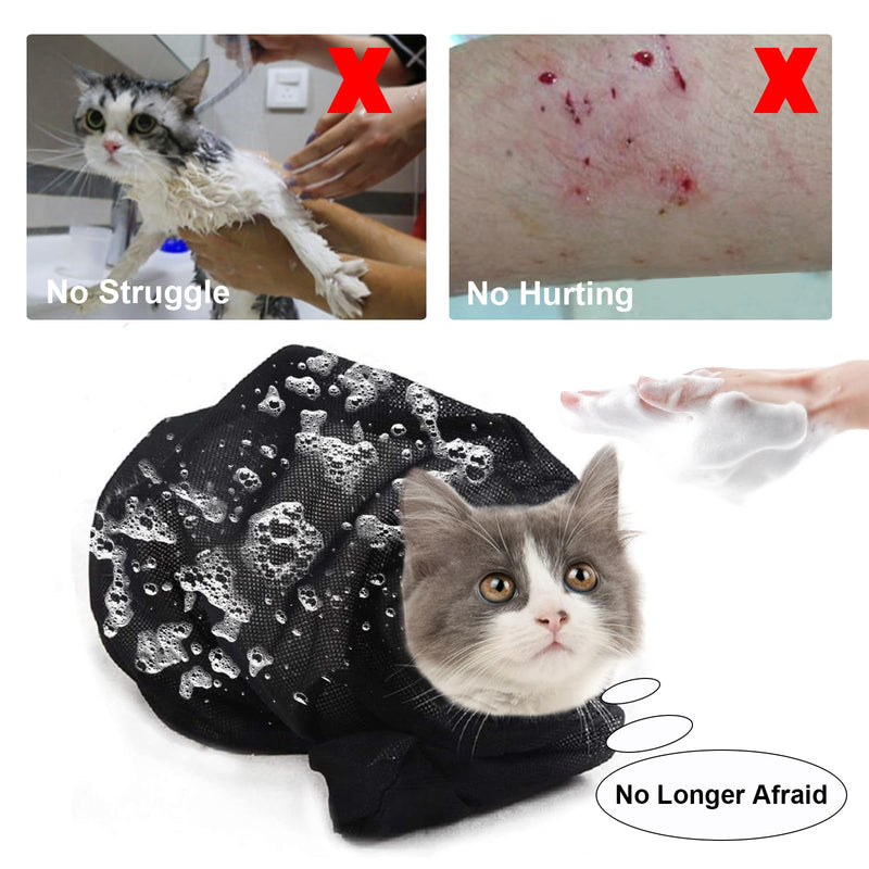 ASOCEA Cat Bathing Bag Adjustable Cat Grooming Mesh Bag Breathable Restraint Shower Bag Anti-Bite and Anti-Scratch for Bathing Nail Trimming Injecting Ears Clean Medicine Taking