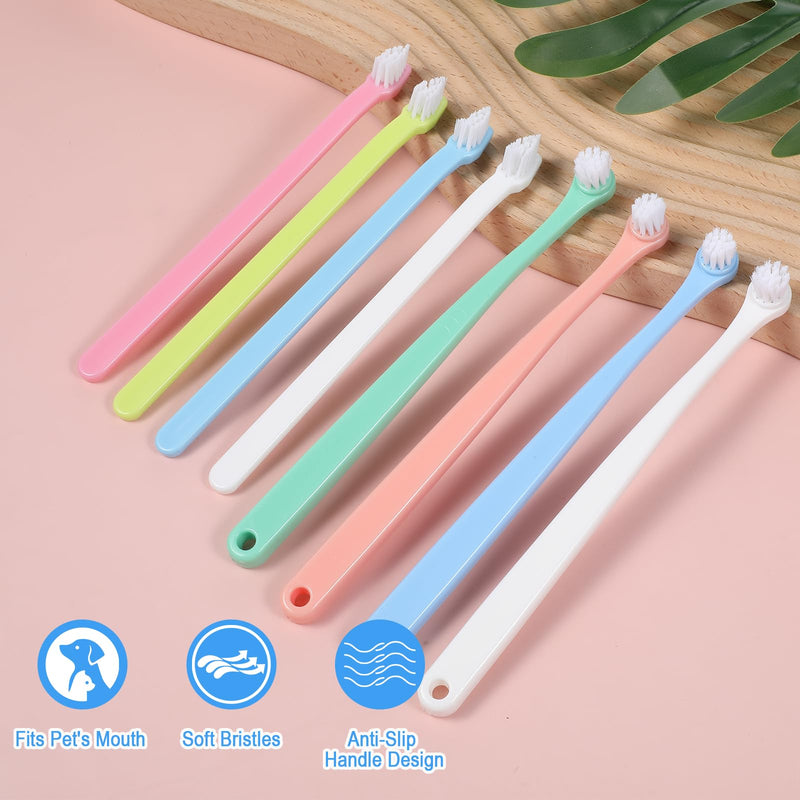 8Pcs Cat Toothbrush, Small Dog & Cat Teeth Cleaning, Soft Bristle Puppy Tooth Brush, Kitten Tooth Brushing Kit, Dental Care Supplies for Tiny Puppy Kitty Reduce Tartar Formation & Bad Breath - PawsPlanet Australia