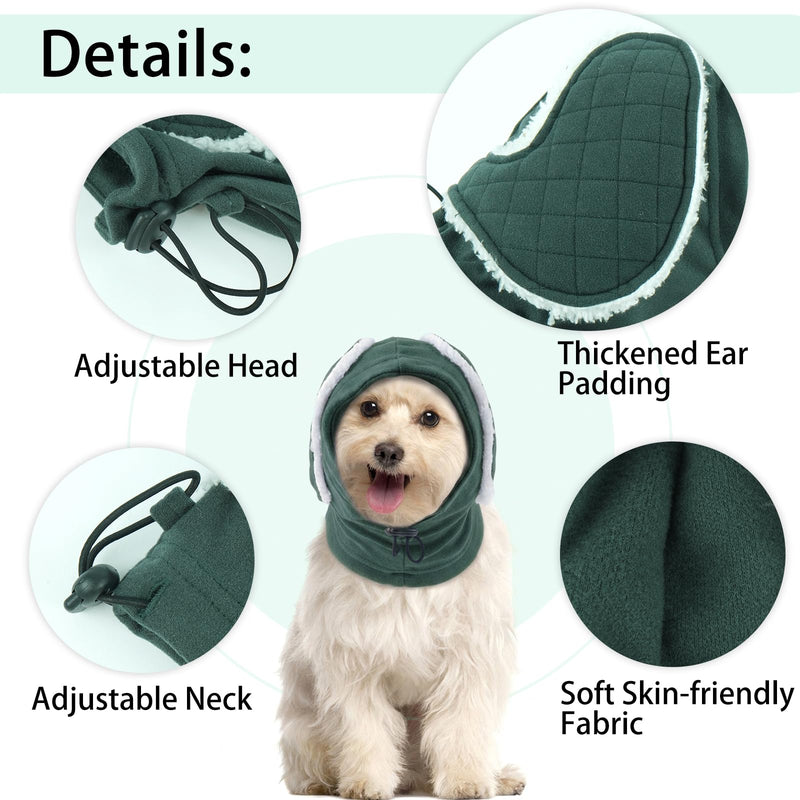 MIGOHI Soft Dog Ear Muffs Noise Protection,Ear Covers for Dogs,Dog No Shake Ear Wrap for Hematoma,Calming Hoodie Quiet Ears Head Warps for Medium Large Dogs Groom,Bath,Thunderstorms,Firework,XL,Green Green X-Large