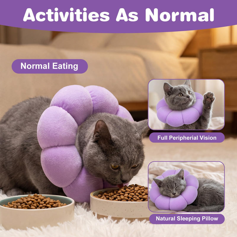 Soft Cat Recovery Cone Collar Adjustable Lightweight Kitten E-Collar Comfortable Neck Cats Recovery Collars Protective Dog Cat Cones for Kittens Small Dogs Stop Licking Wounds After Surgery