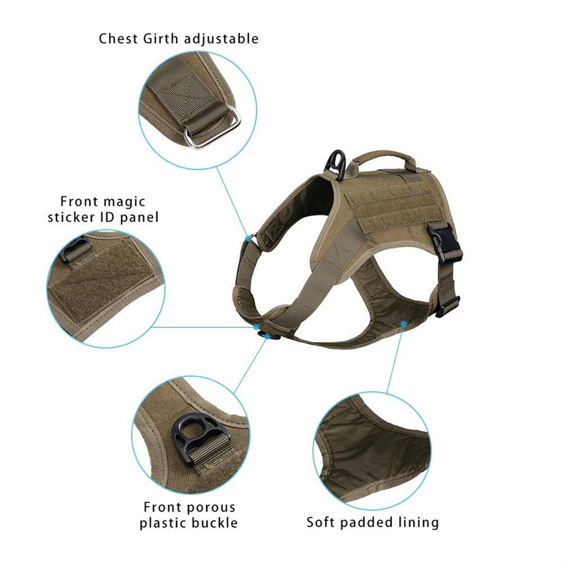 EXCELLENT ELITE SPANKER Tactical Dog Harness Vest with Handle Military Dog Harness Adjustable Training Harness No Pull Dog Harness for Small Medium Large Dogs(Ranger Green-M) M (Chest:27.5''-35.4'') Ranger Green - PawsPlanet Australia