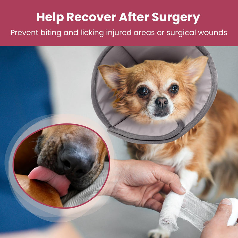 BARKLESS Dog Cone, Soft Cones for Large Dogs After Surgery to Stop Licking, Adjustable Elizabethan Collar for Neuter Surgery, Lightweight Recovery Collar Grey XL