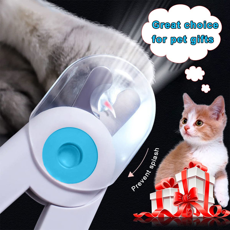 Dog Nail Clippers, Cat Nail Clippers with LED Light, Pet Nail Clippersand Trimmers, Anti Cutting Blood Line, for Small Medium Dogs Cats Rabbits And Guinea Pigs Grooming Tool blue