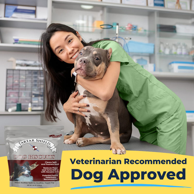 Tartar Shield Dental Dog Biscuits | Safe Daily Treats | Cookie Cleans Teeth & Gums Fresh Breath Natural Oral Health Support | Tasty Lean Chicken Flavor | USA Made - PawsPlanet Australia