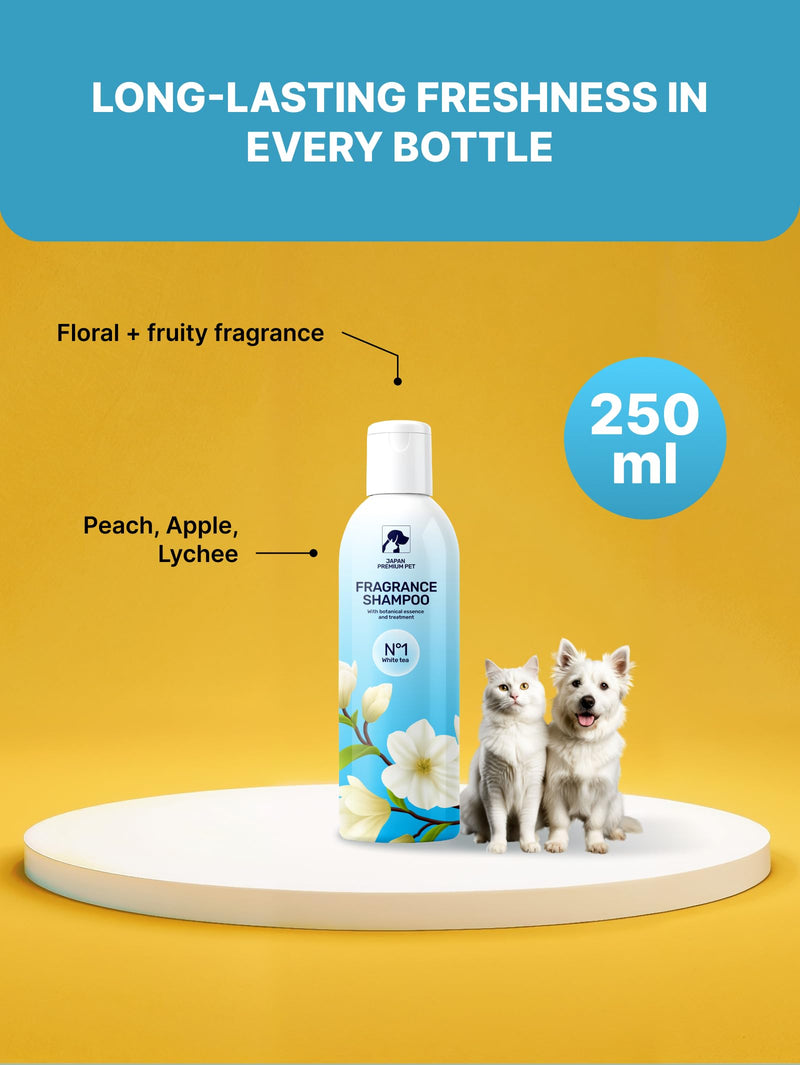Aromatic Cat & Dog Shampoo with Floral-Fruity Aroma | Dog & Cat Shampoo with Reduced Acidity of pH 5.5 | Suitable for Puppies and Kittens as well | For Shiny Long-Hair | 250 ml Aroma shampoo (floral-fruity scent) - PawsPlanet Australia