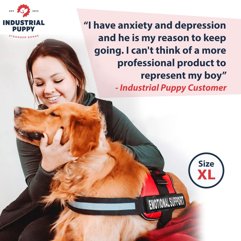 Emotional Support Dog Vest Harness With Reflective Straps, Interchangeable Patches, & Top Mount Handle - ESA Dog Vest in 8 Adjustable Sizes - Heavy Duty Emotional Support Dog Harness for Working Dogs XS, Fits Girth 18-22.5" Bright Red - PawsPlanet Australia