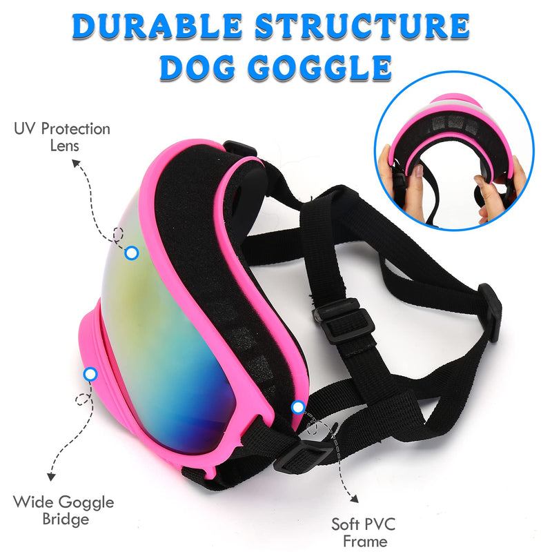 Large Dog Sunglasses Dog Goggles Pet Glasses Pet Eyewear with Adjustable Strap,Glasses for Medium Large Dog Swimming Skating Glasses UV Proof Windproof Dustproof Pink - PawsPlanet Australia