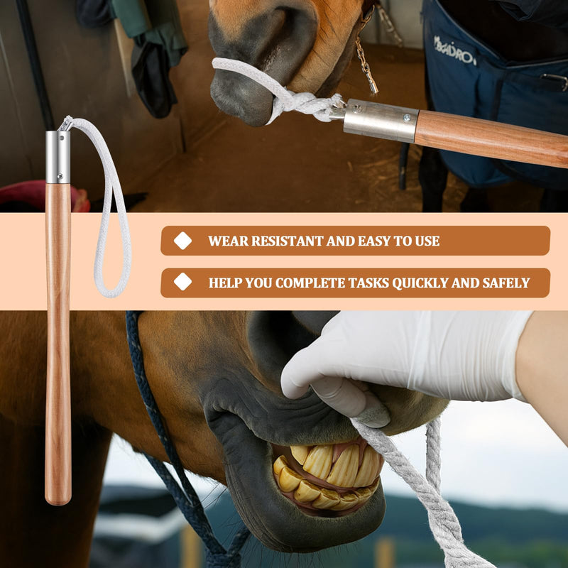 Lasnten 2 Pcs Horse Rope Twitch 17 Wooden Handle 10 Cotton Rope End Twitch Vet Humane Restraint Tool Equine Nose Calming Handling Aid for Horse Ponies Stable Ranch Barn Tack Gear Grooming Equipment - PawsPlanet Australia
