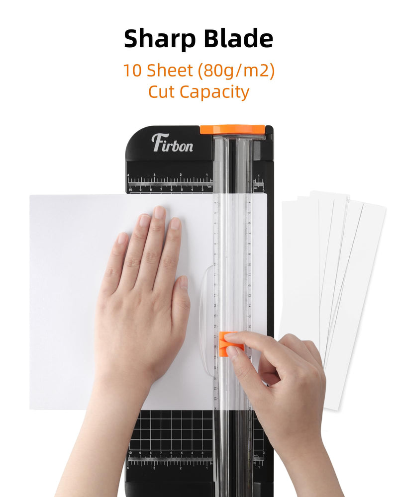 Firbon 2Pcs Refill Blades for A4 A5 Paper Cutter, Spring-Loaded Safeguard Design Replacement Blade for Paper Trimmers (Orange) Orange