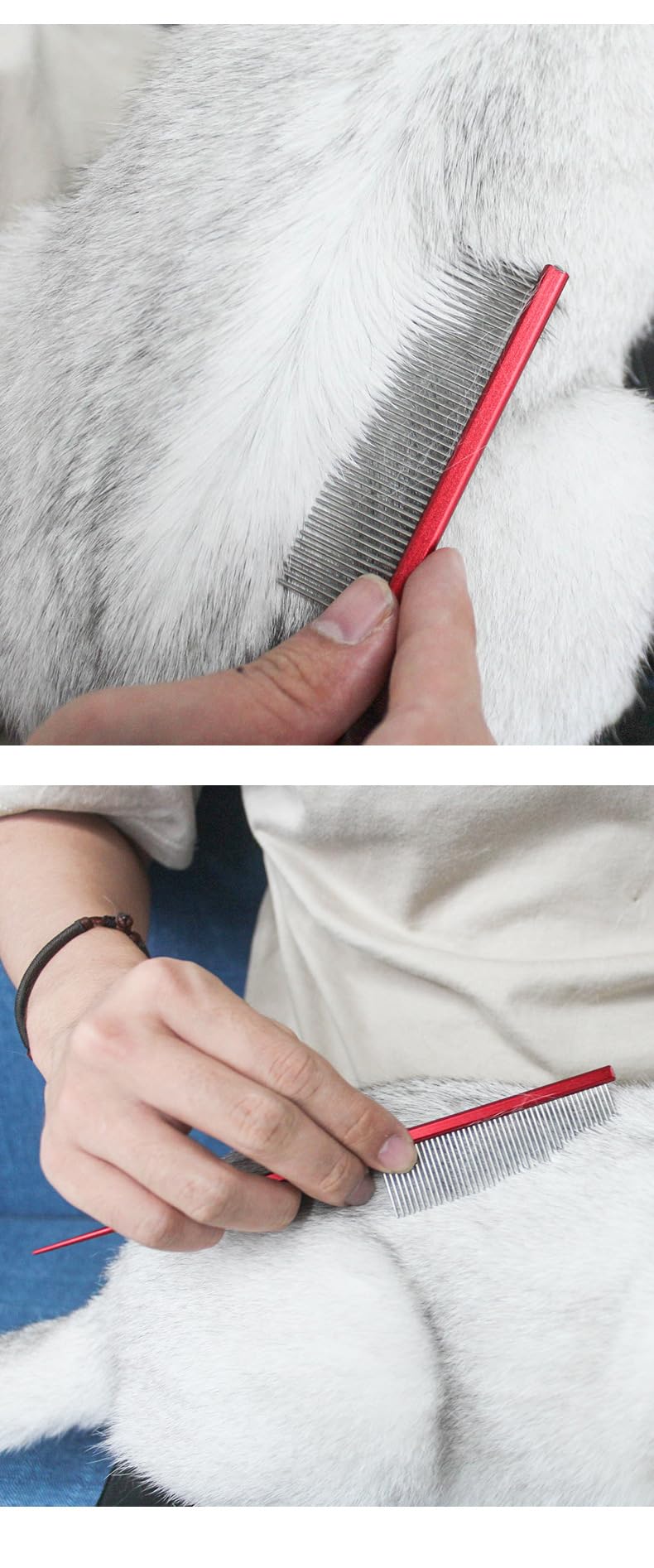 Pet Grooming Comb Rat Tail Comb Cat Hair Trimmer Combs Dog Hairstyle Comb Float Hair Removal Dematting for Cat Dogs Cat Comb Dog Comb Rounded Ends Pet Hair Comb for Home Grooming (One Size,Purple 1) One Size Purple 1 - PawsPlanet Australia