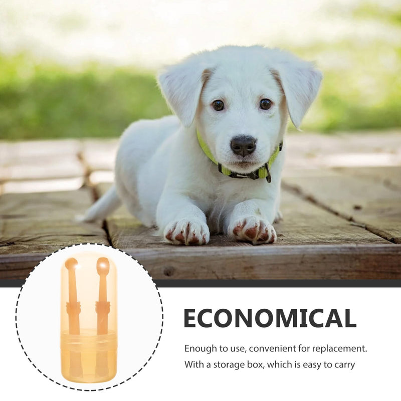 Yardwe Dog Toothbrush Set with Soft Bristles and Ergonomic Handle Includes 2 Pet Toothbrushes and Storage Holder for Effective Oral Care and Tartar Prevention