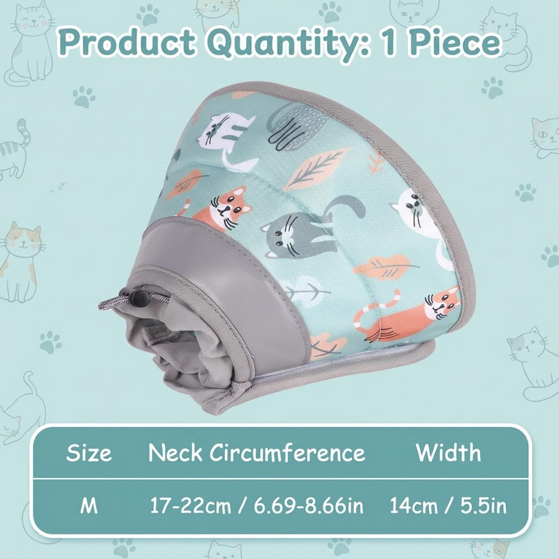 Cat Collar Soft, Adjustable Collar Cat Collar, Soft Protective Device for Pets, Collar Soft Collar for Cats, Puppies and Small Dogs (Green, M)