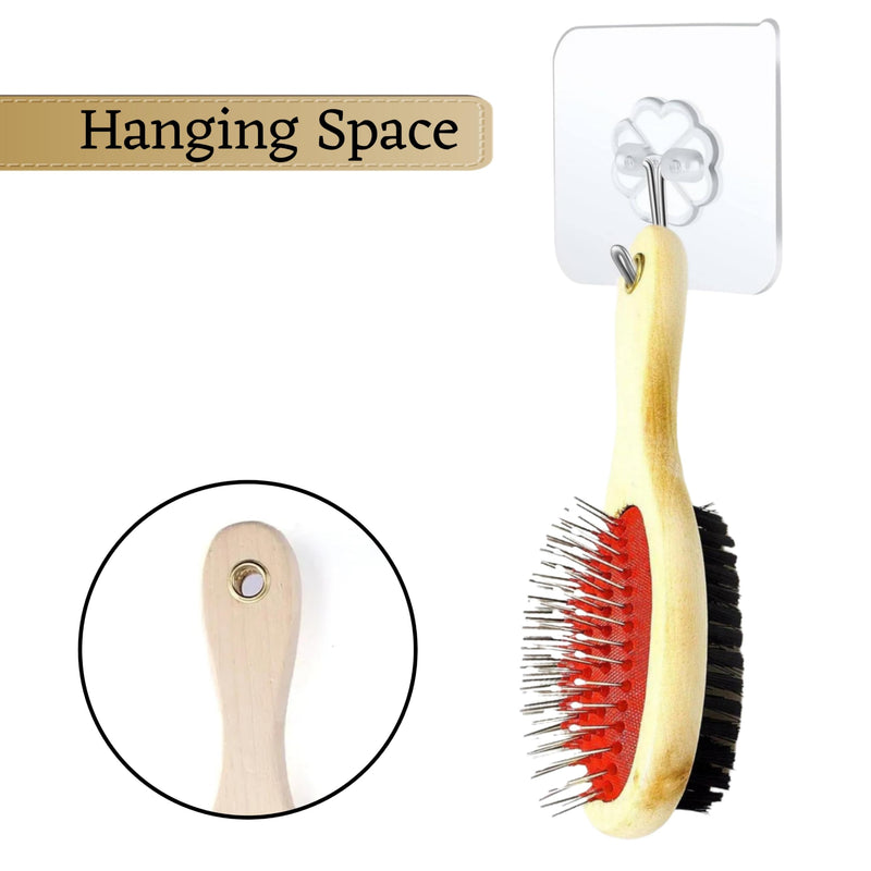 Dog Brush for Grooming Shedding Messaging & Cleaning for Long and Short Haired Dogs, Cats | 2 in 1 Pin & Bristle Soft Pet Hair Double Sided Dog Brush for Cleaning Loose Fur & Dirt (Size Small 17cm) - PawsPlanet Australia
