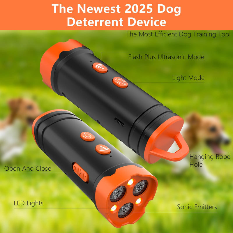 Dog Bark Deterrent Device - Portable Ultrasonic Dog Repellent with 2 Ultrasonic Frequencies, Up to 50FT Long Range & Rechargeable Bark Device - Safe for Outdoor & Indoor - PawsPlanet Australia