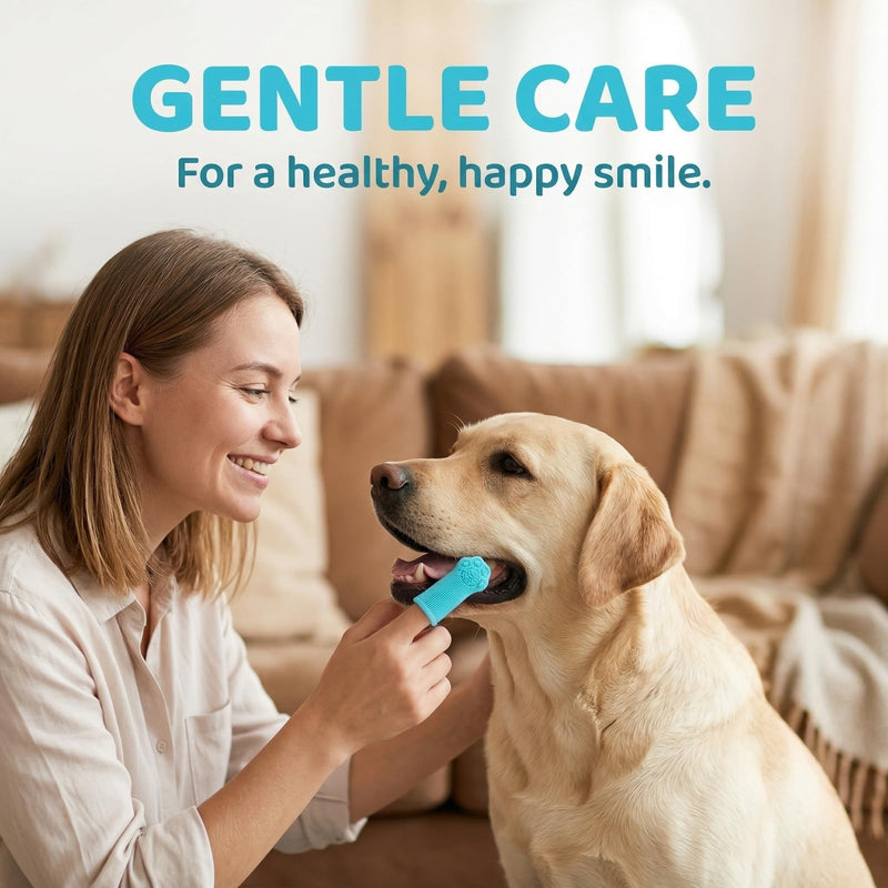 Nivofu Silicone Finger Toothbrush for Dogs & Cats for Dental Care - 4-Piece Set with Box - Dog Toothbrush for Tartar Control, Fresh Breath & Healthy Dental Care for Cats (Blue, Pink, Orange, White)