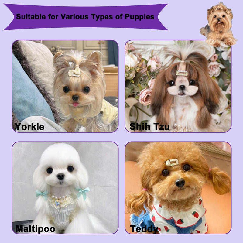 3 PCS Puppy Brush Grooming Kit, Stainless Steel Flea Comb, Fit for Yorkie, Shih Tzu, Maltipoo, Soft Bristle (Dark Purple) Dark Purple - PawsPlanet Australia