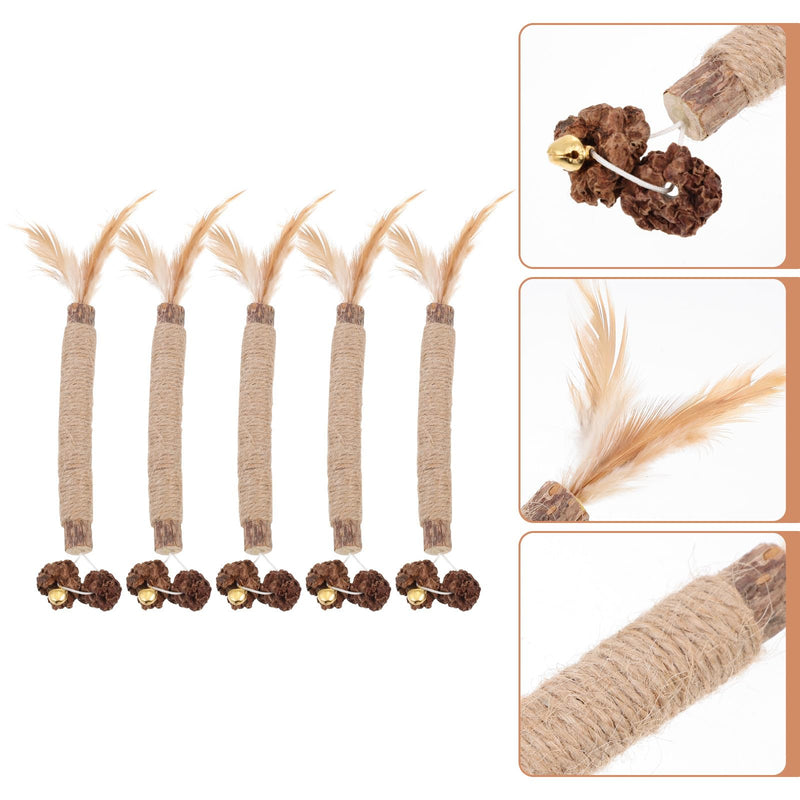 Luxshiny Interactive Chew Toys for Cats, 5 Pieces, Made of Synthetic Material for Dental Health and Playful Entertainment for Kittens and Pets